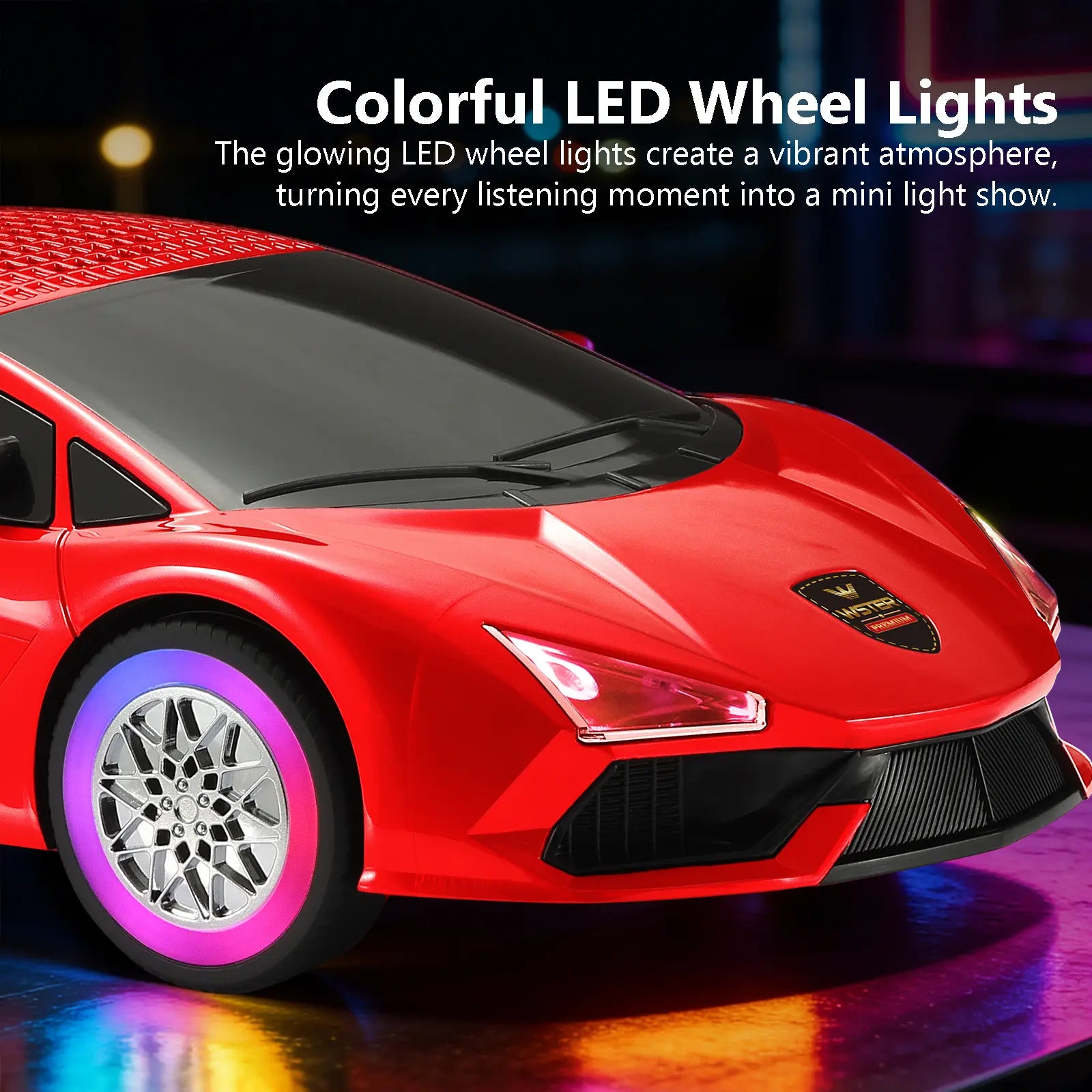 WSTER WS690 Racing Car Model Bluetooth Speaker RGB LED Wheels Hifi Audio Fathers Day Gift Men Desk Decor Wireless