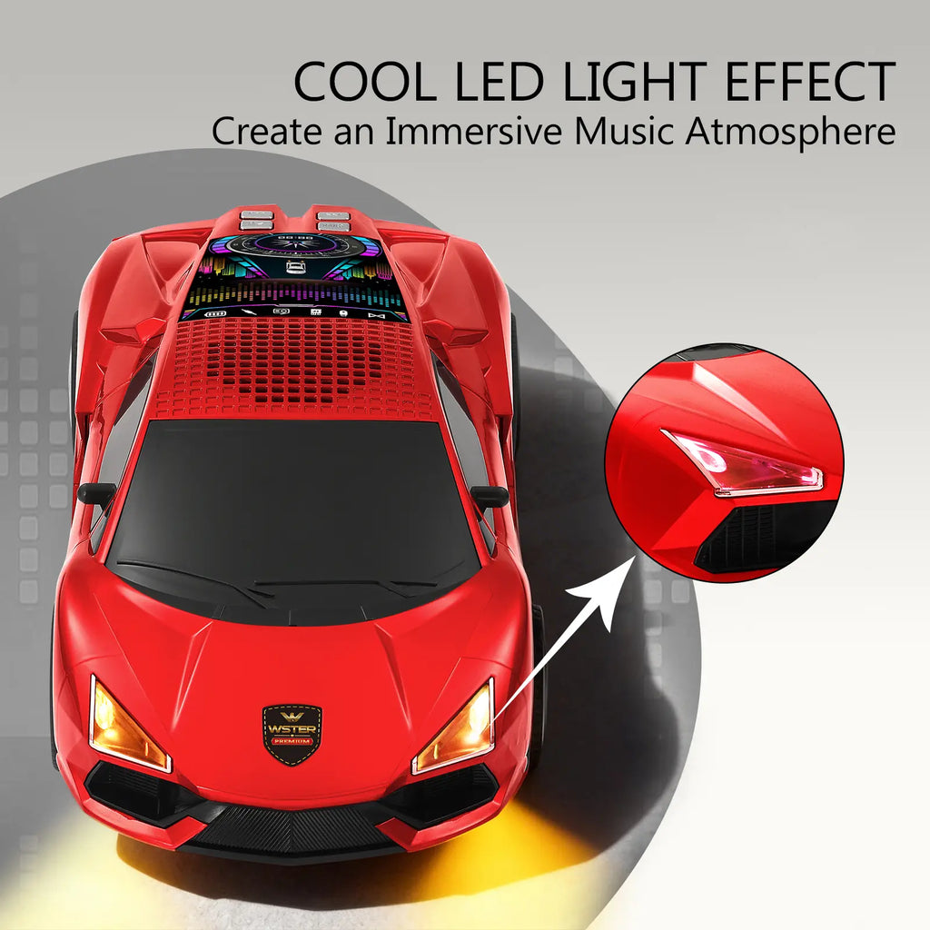 WSTER WS690 Racing Car Model Bluetooth Speaker RGB LED Wheels Hifi Audio Fathers Day Gift Men Desk Decor Wireless