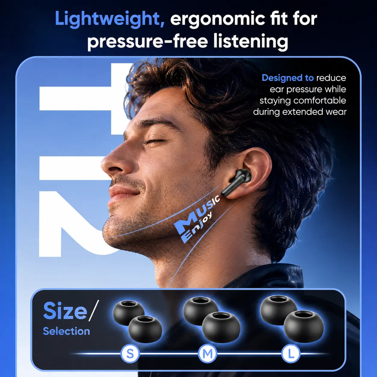 Bluetooth Earbuds, Wireless Earbuds with Bluetooth 5.3, 40H Playback, LED Digital Display Charging Case, 14.2Mm Stereo Sound, Touch Control, Built-In Mic Earphones for Iphone Android Sports Workout, T12