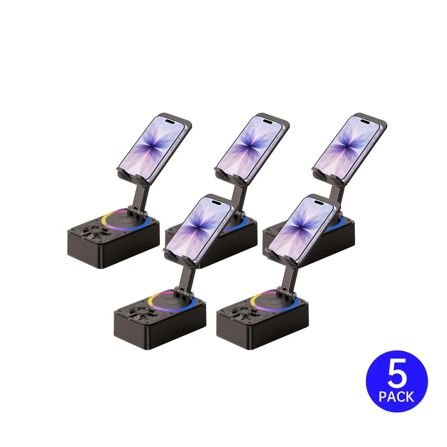 5-In-1 Wireless Bluetooth Audio Speaker with 3000Mah USB Charger, Colorful Lights, and Phone/Tablet Stand for Iphones
