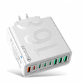 【Fathersdaygift】4 USB-C & 4 USB-A Fast Charging USB Hub Portablesmart 8Port Charger for Multiple Devices Smartcharger for Phones, Tablets & More